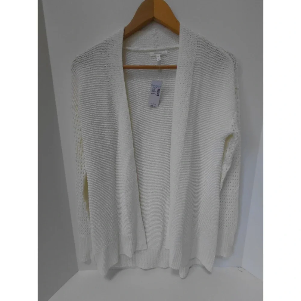 Maurices‎ Soft White Knit Open Front Acrylic Cardigan Womens XS NWT